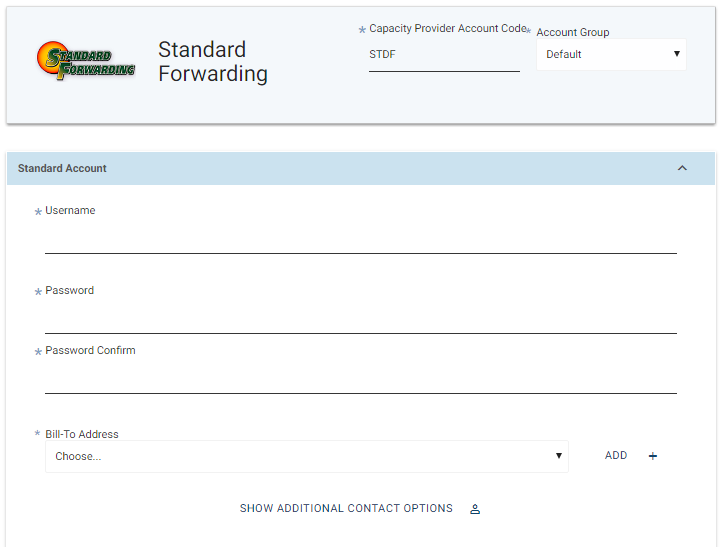 Standard Forwarding STDF Cabotage TMS Cabotage TMS